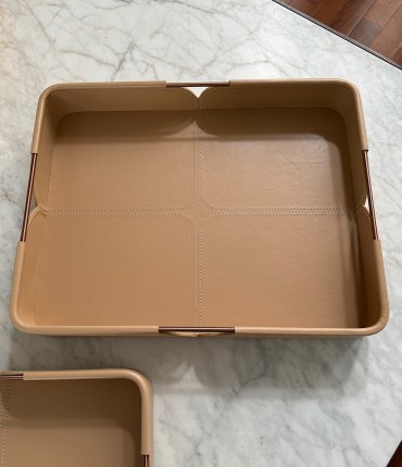 LARGE RECTANGULAR TRAY - BEIGE