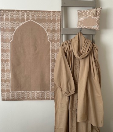 SCARF TRAVEL PRAYER SET - BEIGE