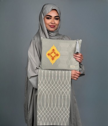 SCARF TRAVEL PRAYER SET - GRAY