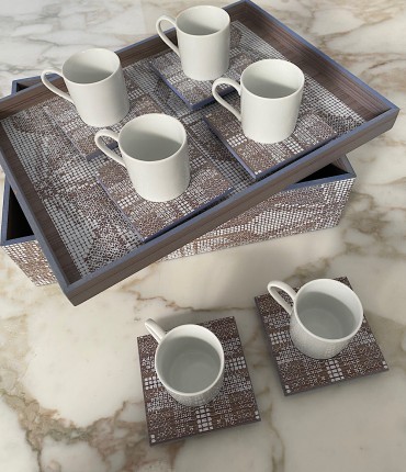 TURKISH COFFEE SET OF 6 - GRAY 