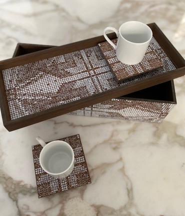 TURKISH COFFEE SET OF 2 - WOOD 