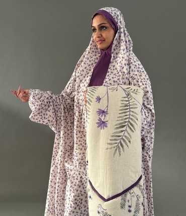 PRAYER SET -  BEIGE w/ PURPLE