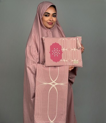 طقم صلاة للسفر - وردي 