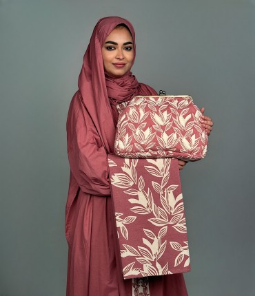 طقم صلاة ملفوف - وردي