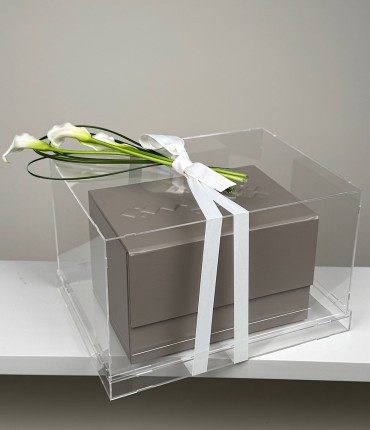 علبة القرآن الكريم من الجلد - رمادي