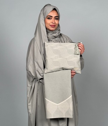 SCARF TRAVEL PRAYER SET - GRAY