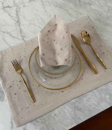 PLACEMAT & NAPKINS SET - GOLD