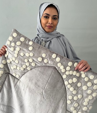 SCARF VELVET PRAYER SET - GRAY 