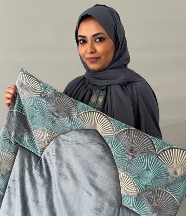  SCARF VELVET PRAYER SET - BLUE