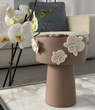 CERAMIC ORCHID MUBKHAR - BROWN 