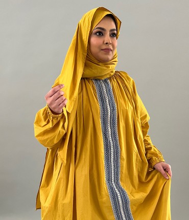 SCARF PRAYER GOWN - MUSTRED 
