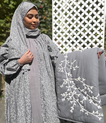 SCARF PRAYER SET - LEAFS - GRAY 