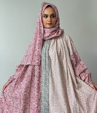 SCARF PRAYER GOWN - RED/ORANGE 