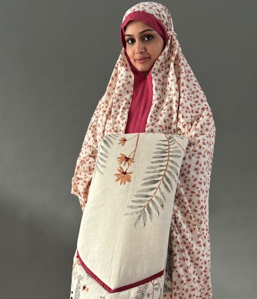 PRAYER SET - BEIGE w/ MAROON