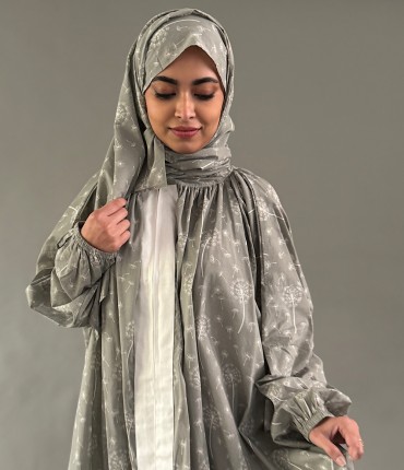 SCARF PRAYER GOWN - GRAY