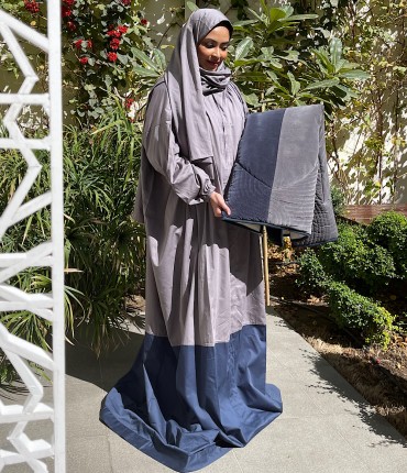 SCARF PRAYER SET - NAVY/GRAY 