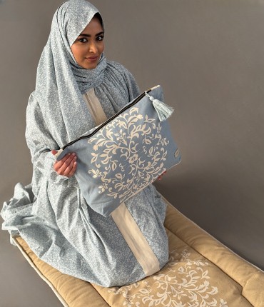 SCARF PRAYER SET - BEIGE & BLUE