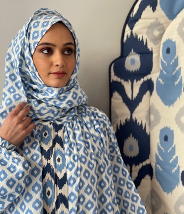 IKAT SCARF PRAYER SET - BLUE 