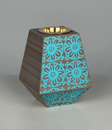 WOODEN MUBKHAR - AQUA