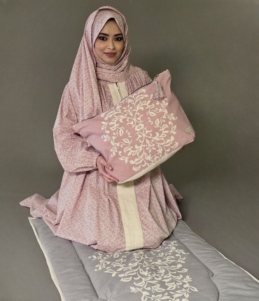SCARF PRAYER SET - PINK & GRAY