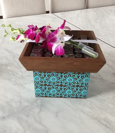 WOODEN BOX S ( AQUA )